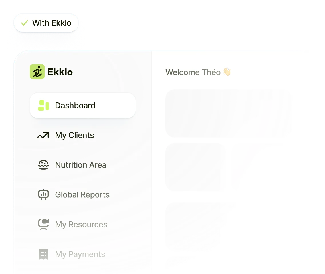 Ekklo fitness coaching software dashboard