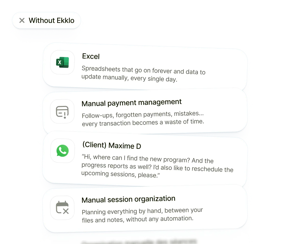 Ekklo fitness coaching software dashboard